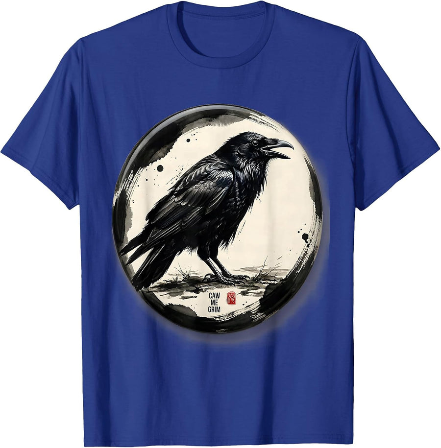caw me grim Gothic Crow Bird Pun Humor Dark Humor T-Shirt - Royal Blue