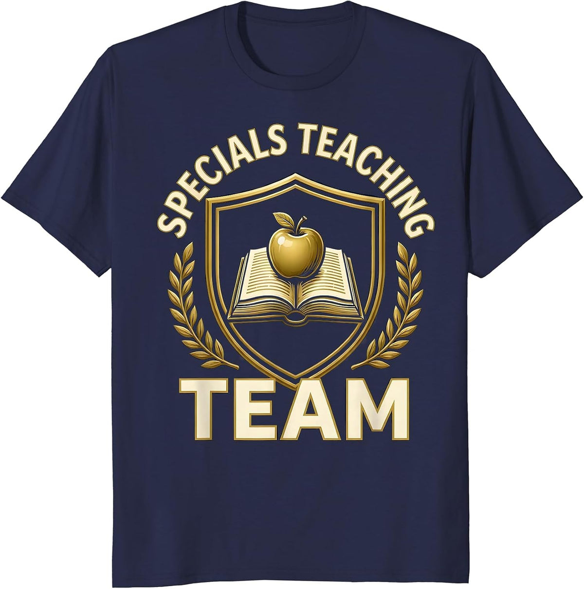 Specials Teaching Team Retro Teacher Appreciation Badge T-Shirt - Navy Blue