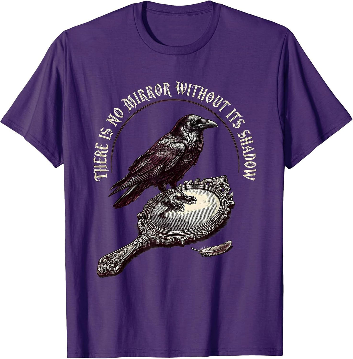 Men's There Is No Mirror Without Its Shadow Gothic Edgar Allan Poe T-Shirt - Purple
