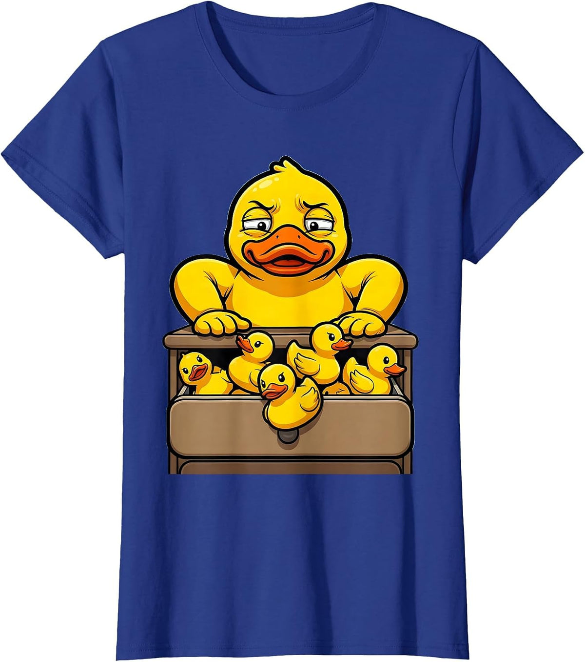 Women's Guilty Bath Duck Cartoon Novelty Gift for Duck Lovers T-Shirt - Royal Blue