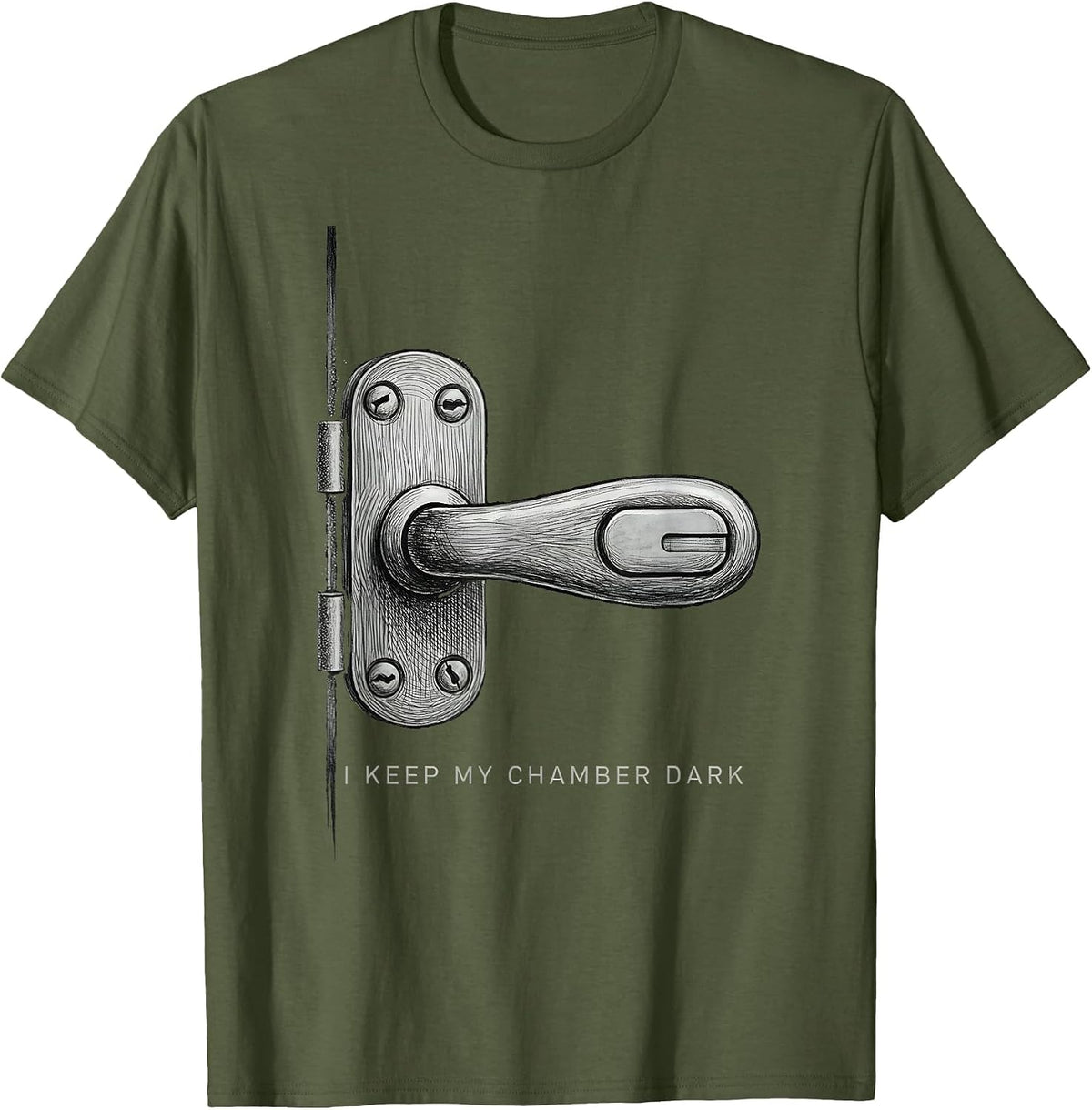 Men's I Keep My Chamber Dark Gothic Edgar Allan Poe Raven Literary T-Shirt - Olive Green