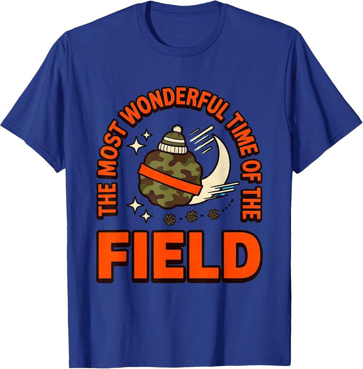 THE MOST WONDERFUL TIME OF THE FIELD Funny Hunter Christmas T-Shirt - Royal Blue