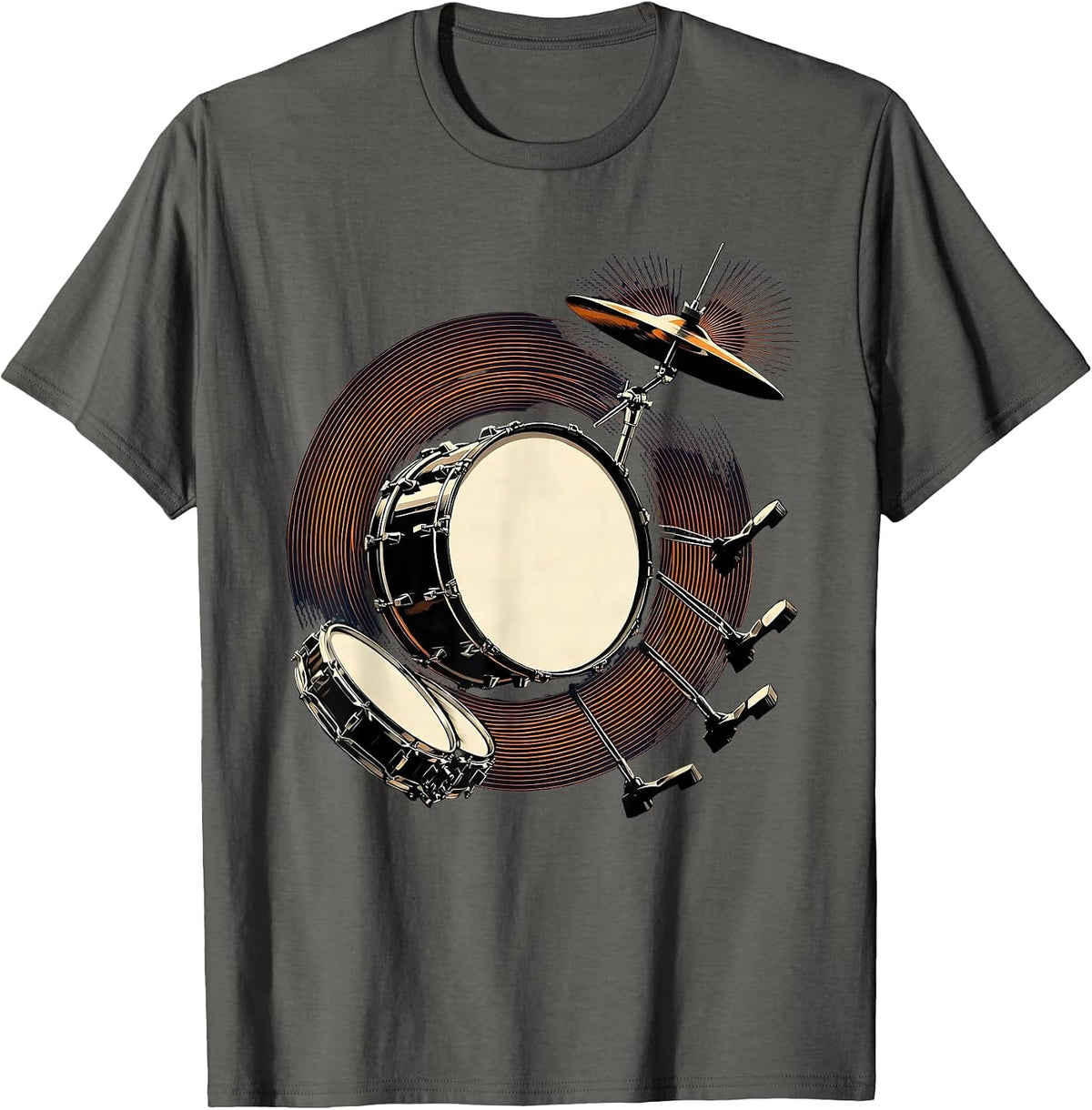 Futurist Drummer Dynamism Percussionist Gift T-Shirt - Asphalt Grey