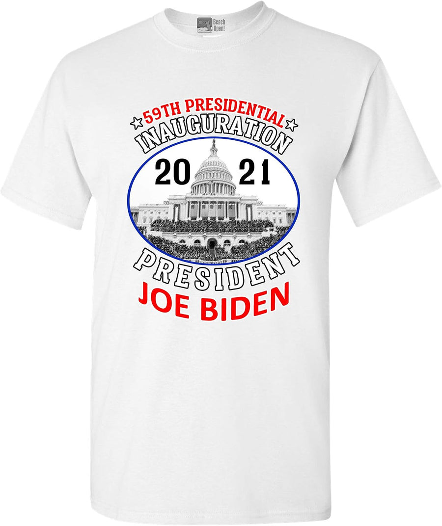 Joe Biden 59th Inauguration 2021 US President Political DT Adult T-Shirt Tee (Small, White) - As Pictured