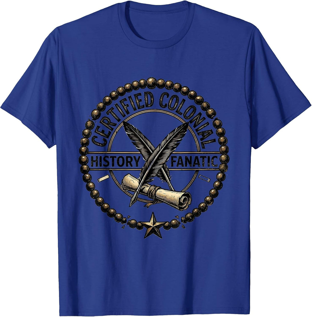 Men's Certified Colonial History Fanatic Funny History Teacher T-Shirt - Royal Blue