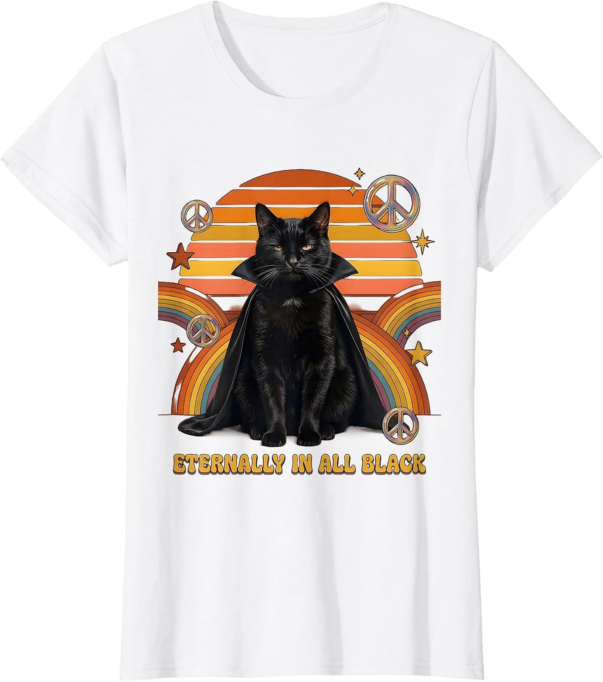 Eternally In All Black Goth Dark Aesthetic Design T-Shirt - White