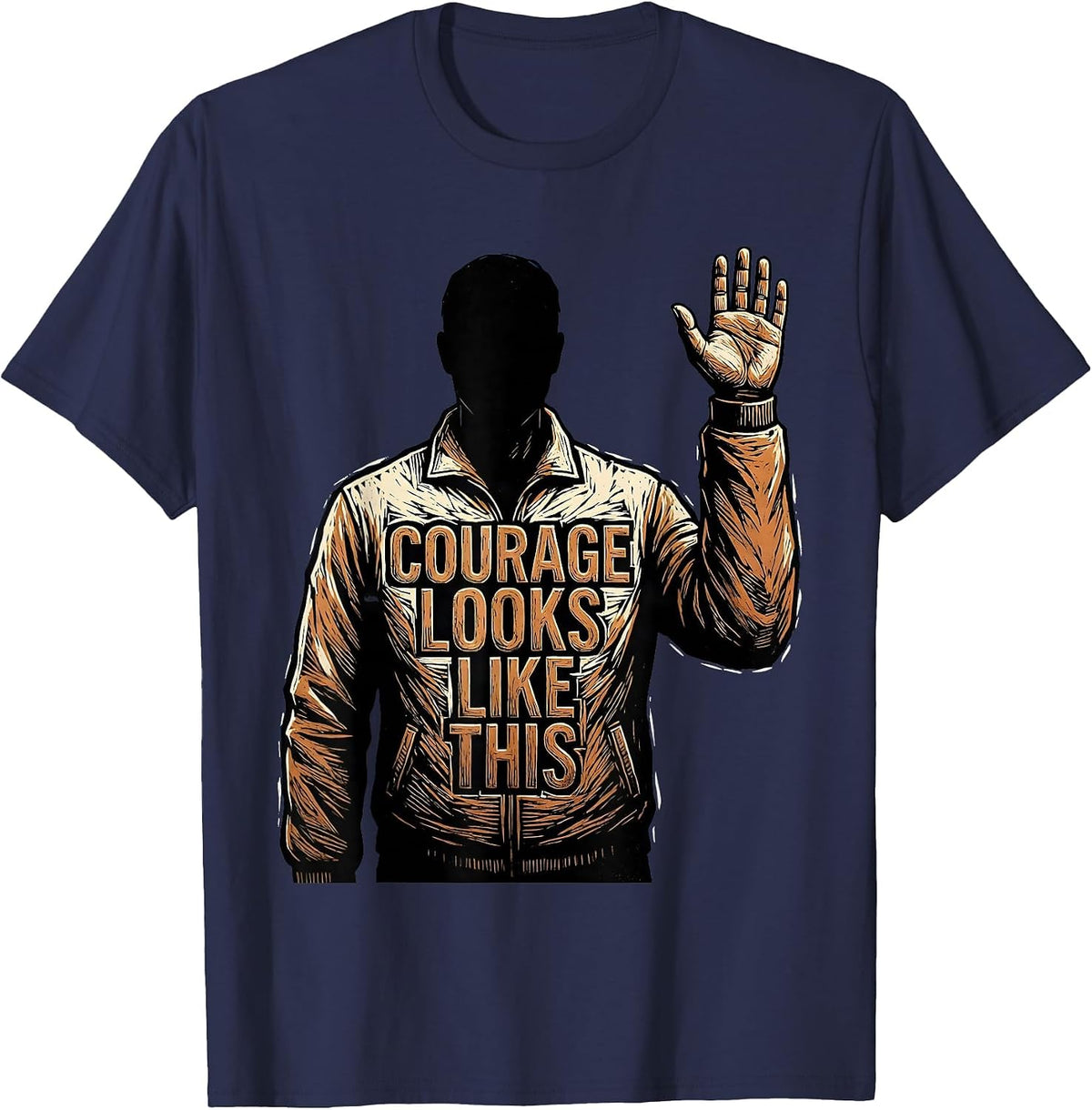 Men's Courage Looks Like This Social Worker Design T-Shirt - Navy Blue
