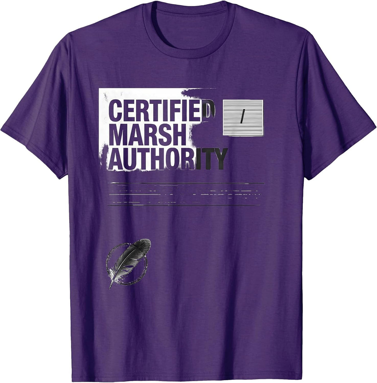 Men's Certified Marsh Authority Funny Duck Hunter Gift for Dads T-Shirt - Purple