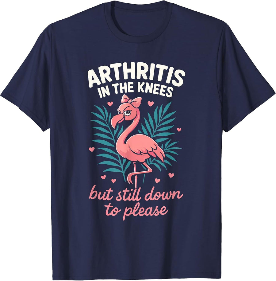 Funny Humor Grandma Grandmother Joke Arthritis in The Knees T-Shirt - Navy Blue