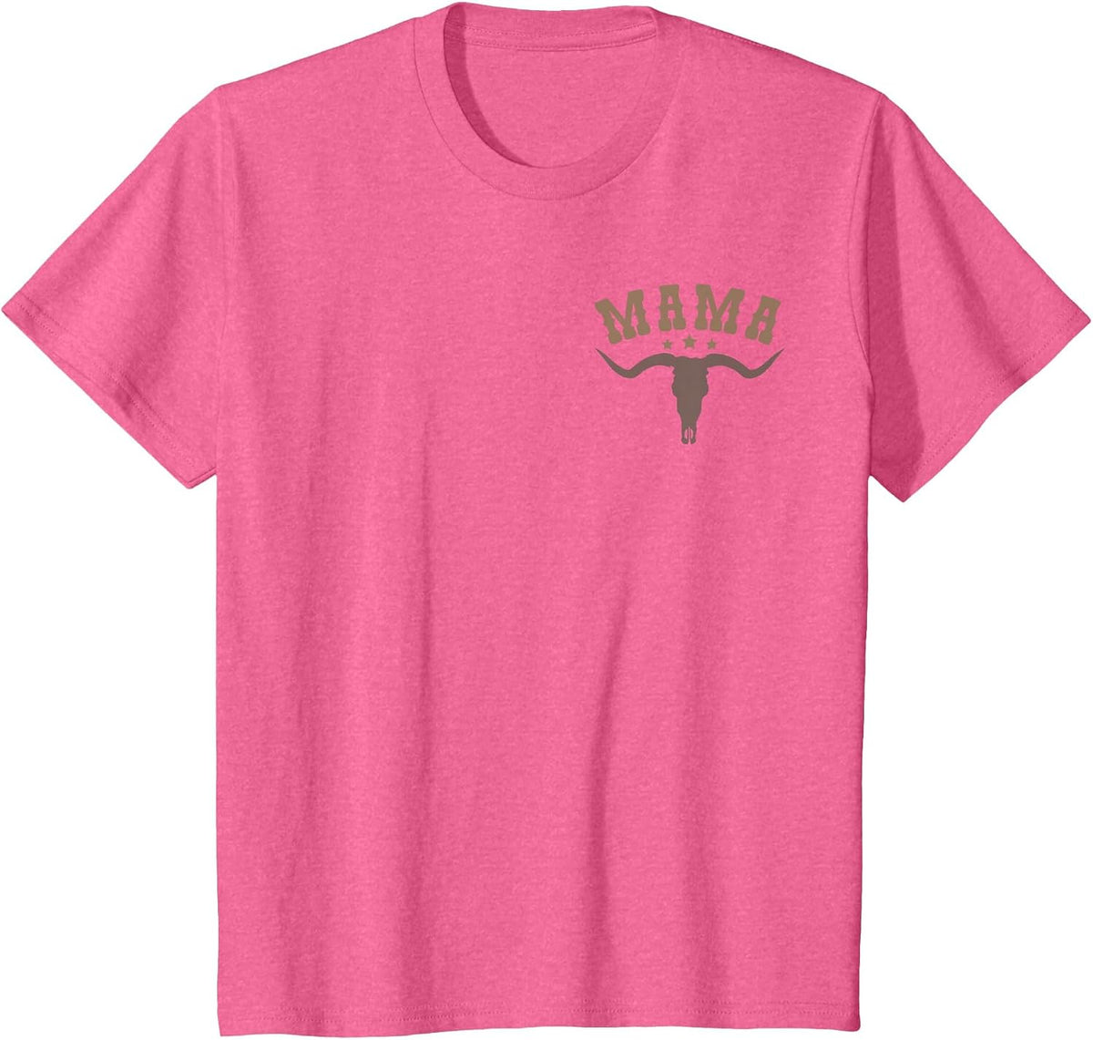 Mama Skull Highland Cow Boy Western Rodeo Family Matching T-Shirt, Youth, Pink Heather, 2T - As Pictured