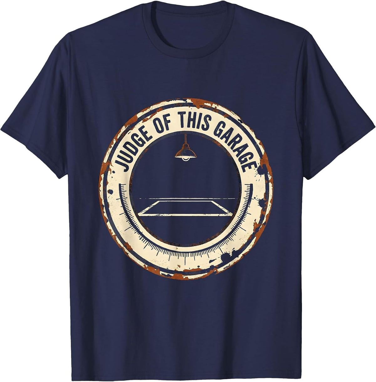 Judge Of This Garage Vintage Mechanic Dad Garage Humor T-Shirt - Navy Blue