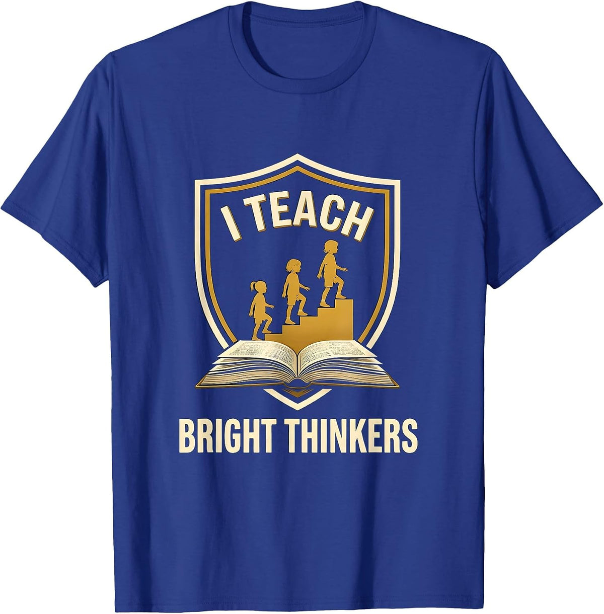 I Teach Bright Thinkers Retro Teacher Appreciation Gift T-Shirt - Royal Blue
