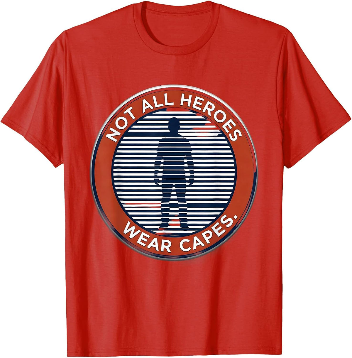Men's Not All Heroes Wear Capes Social Worker Design T-Shirt - Red