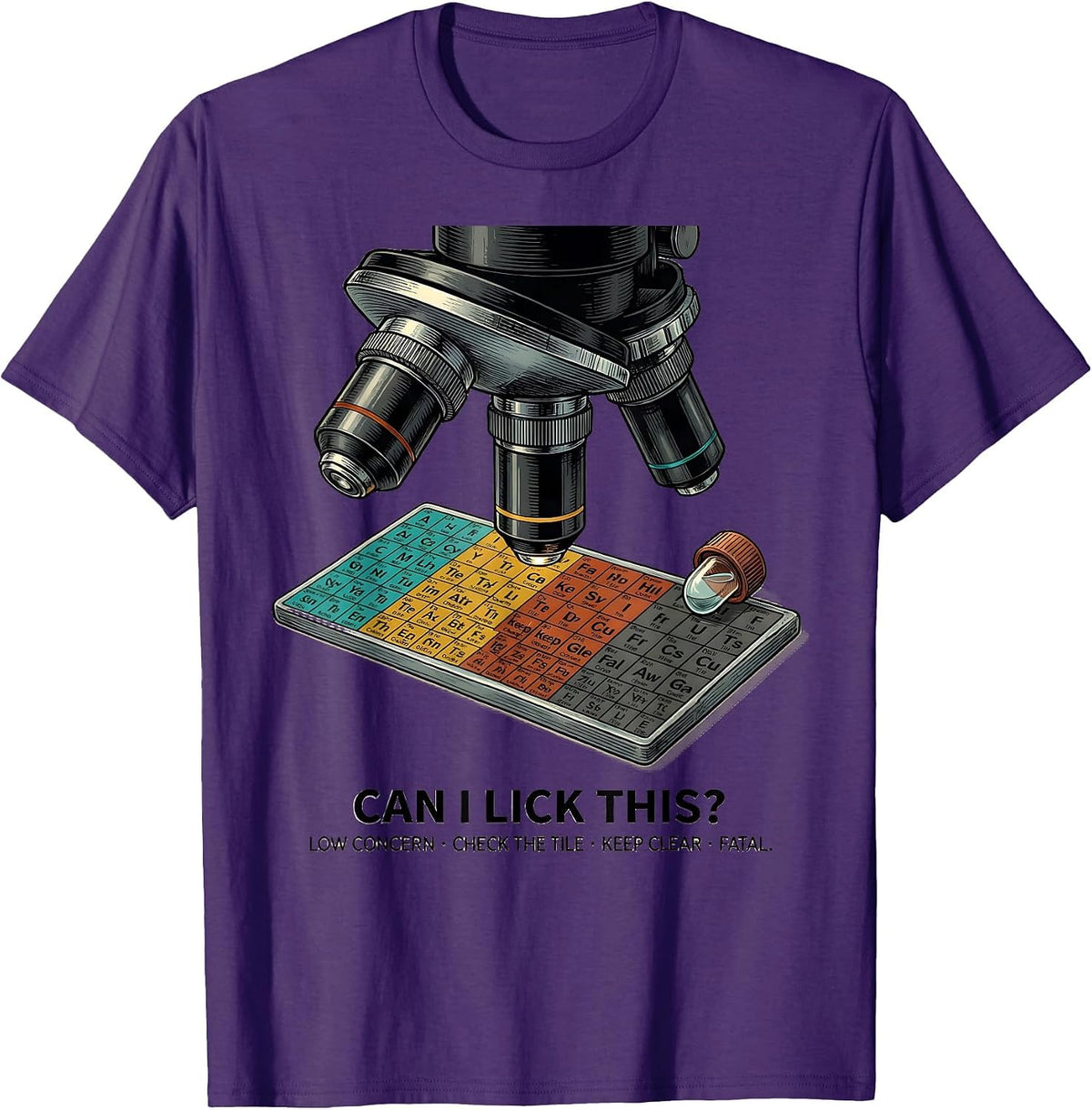 Men's Can I Lick This Funny Periodic Table Science Teacher T-Shirt - Purple