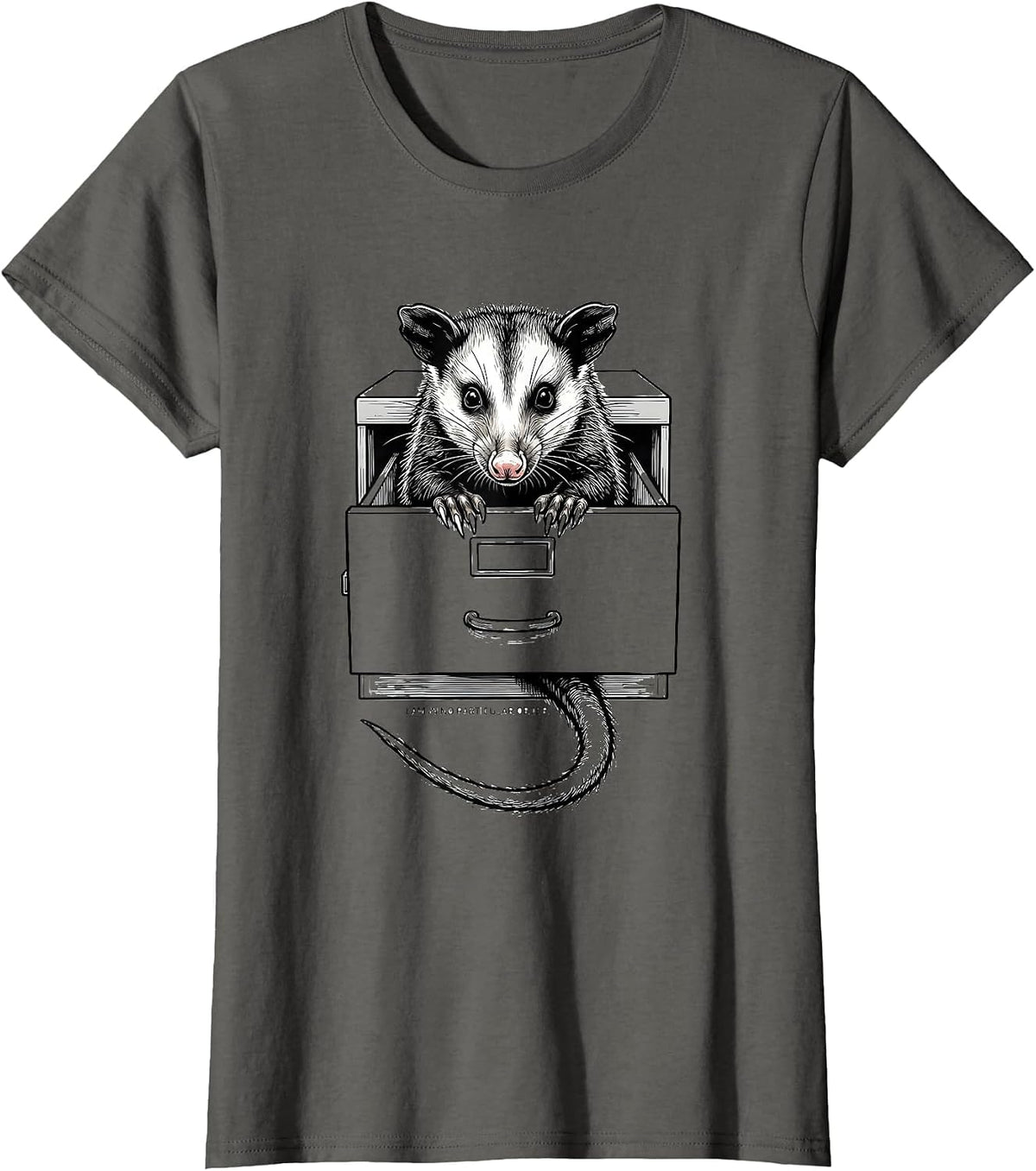 Women's I Am In No Particular Order Funny Opossum Line Art Animal T-Shirt - Asphalt Grey