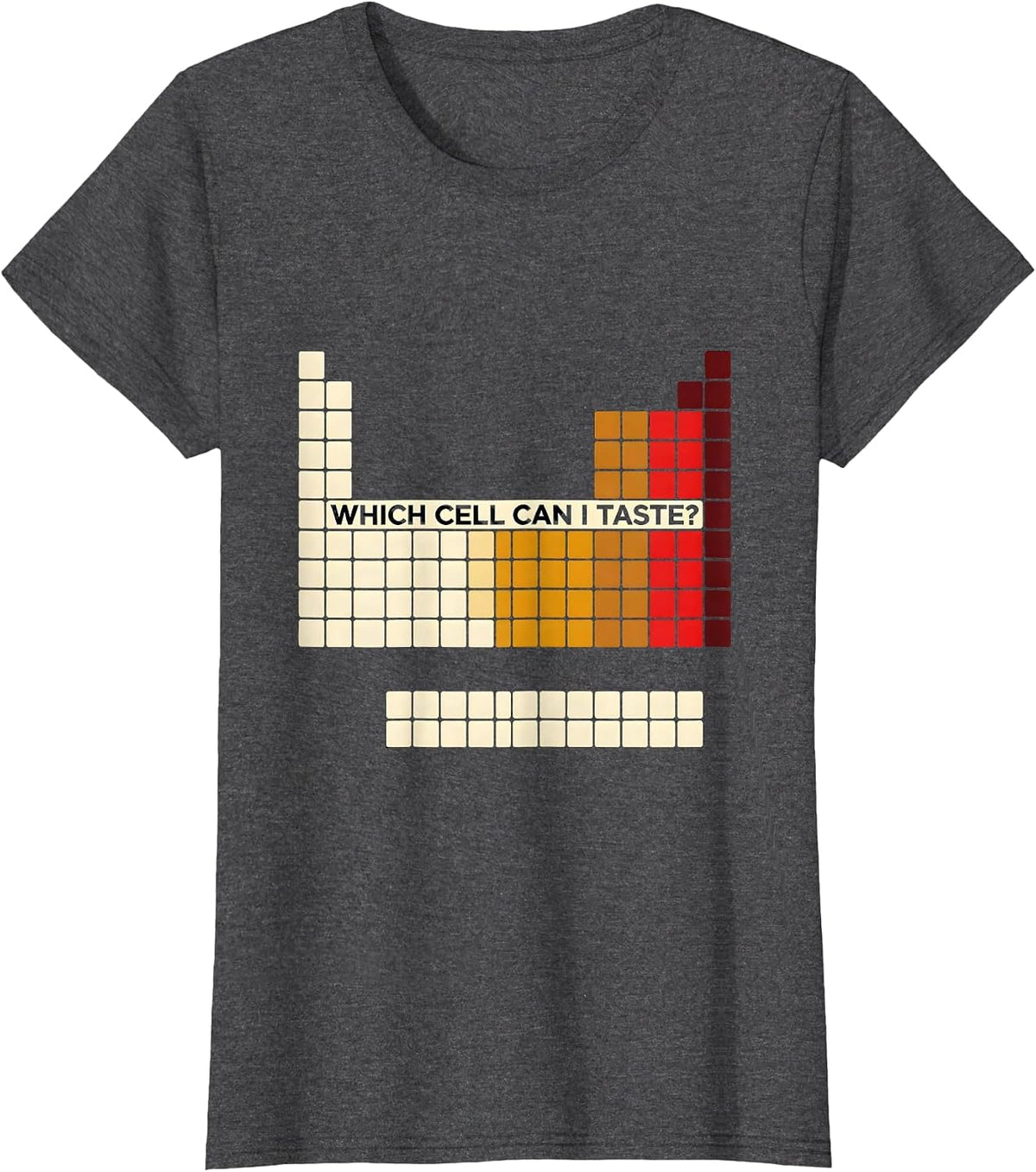 Women's Which Cell Can I Taste Funny Periodic Table Science Teacher T-Shirt - Dark Heather Grey
