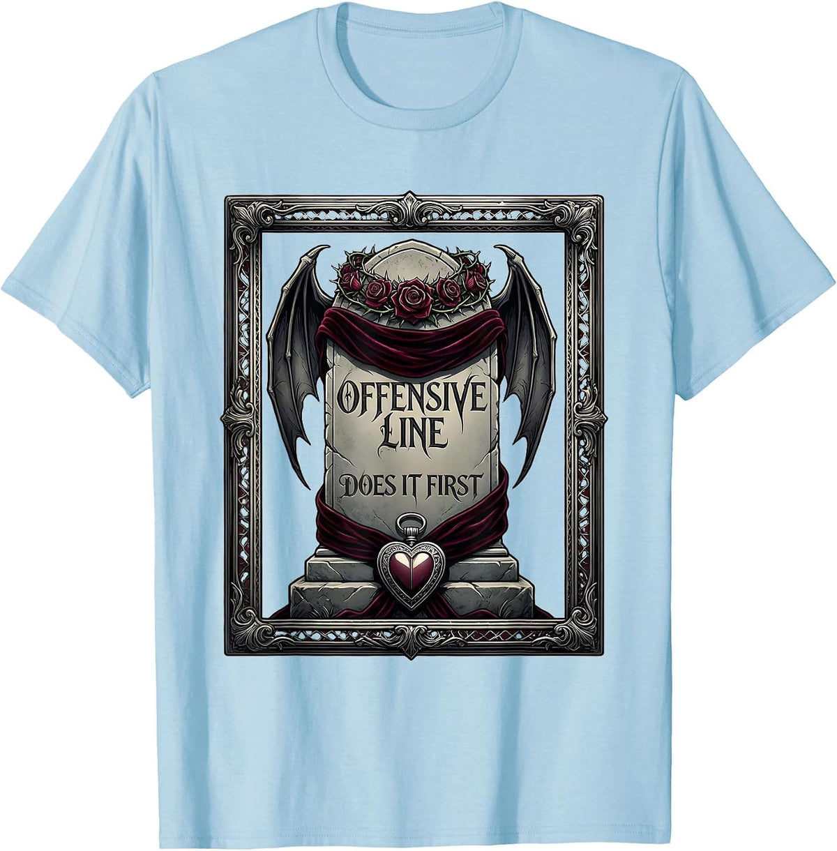 Men's Offensive Line Does It First Lineman Design T-Shirt - Baby Blue
