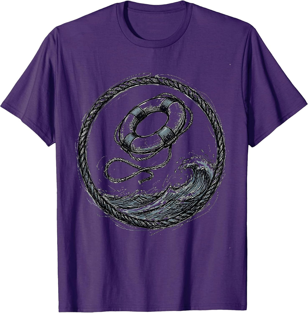 Men's Social Worker Lifesaver Graphic Design Gift T-Shirt - Purple