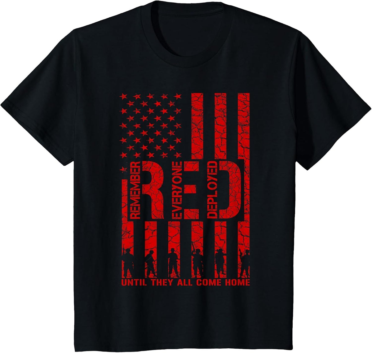 Red Friday Military Shirt - Veteran Deployed T-Shirt - Black