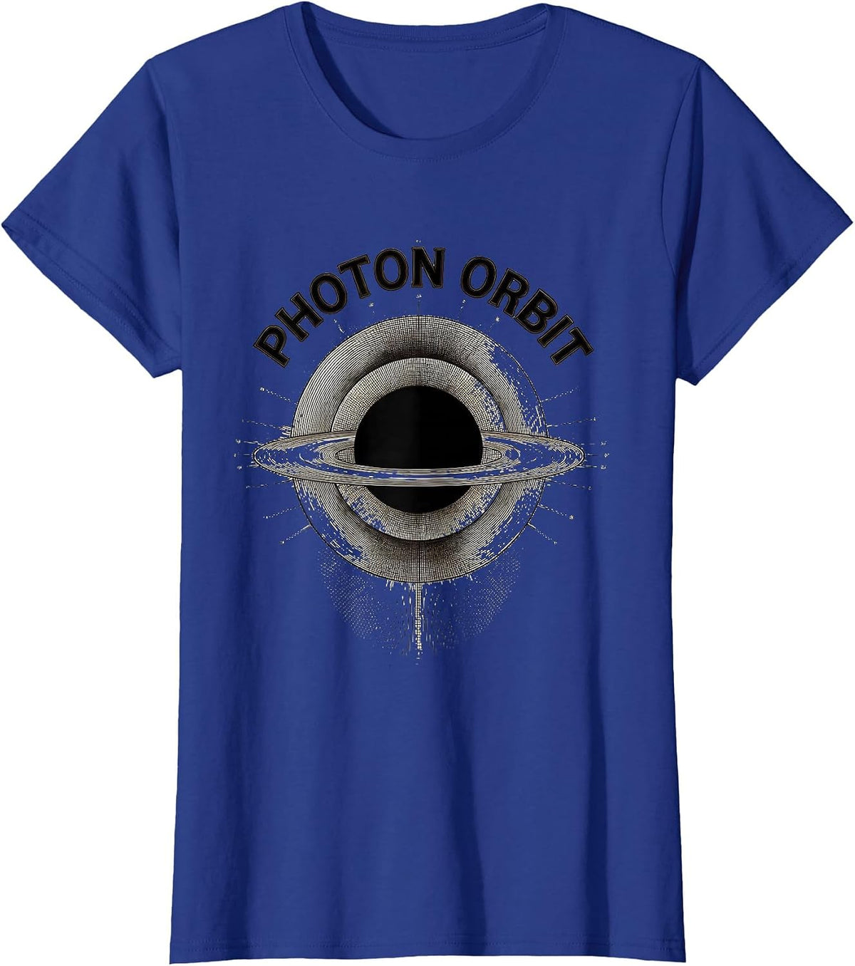 Women's Photon Orbit Crosshatch Etching Astrophysics Physics Student T-Shirt - Royal Blue