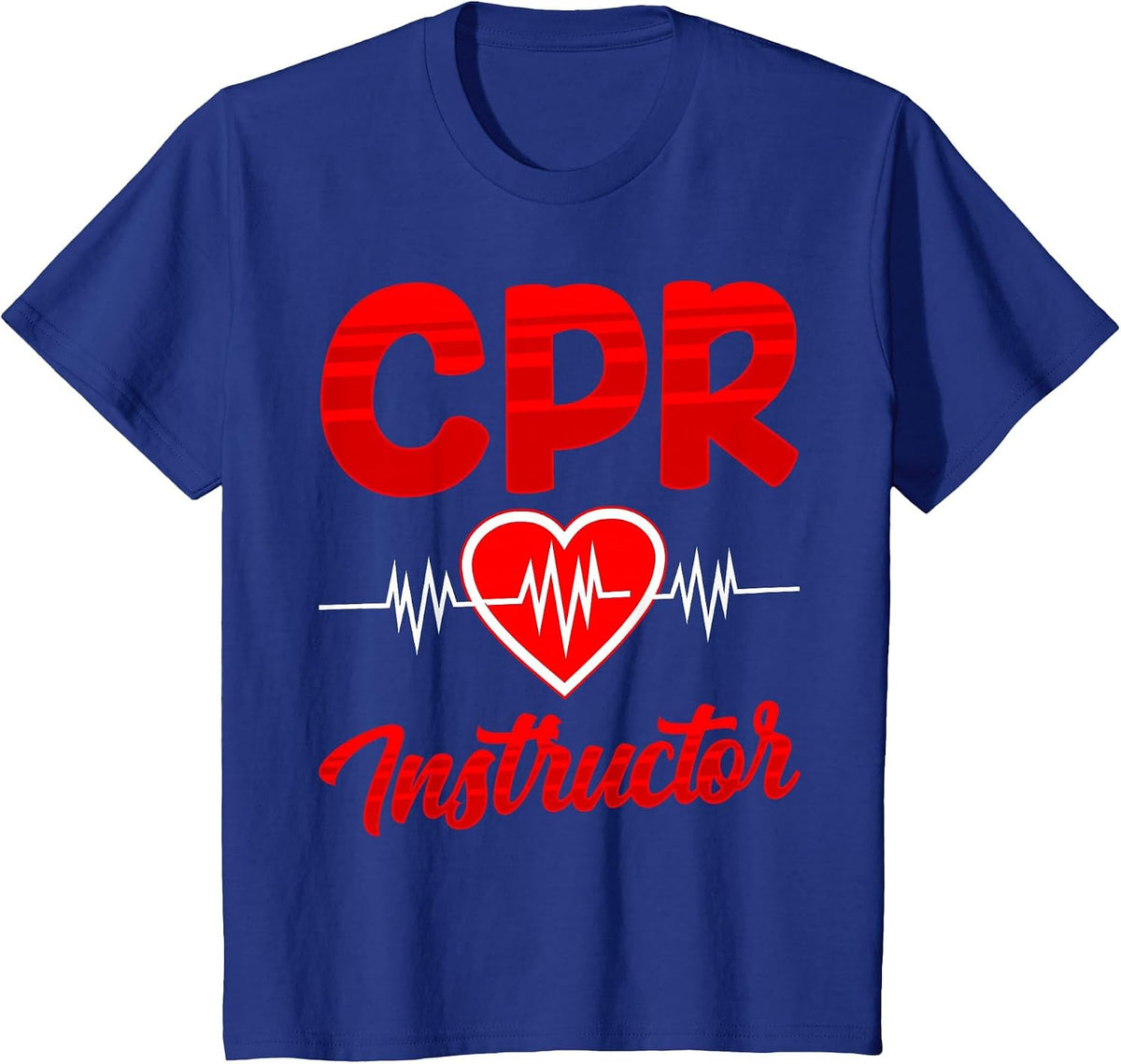 CPR Instructor Course Coach Care Emergency First Aid T-Shirt - Royal Blue
