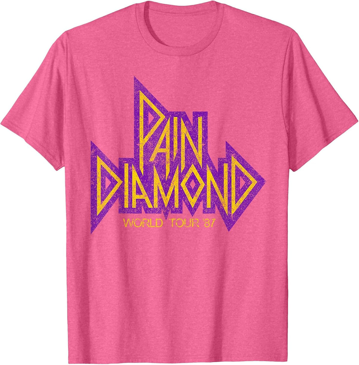 Pain Diamond World Tour '87 T-Shirt - Pink Heather