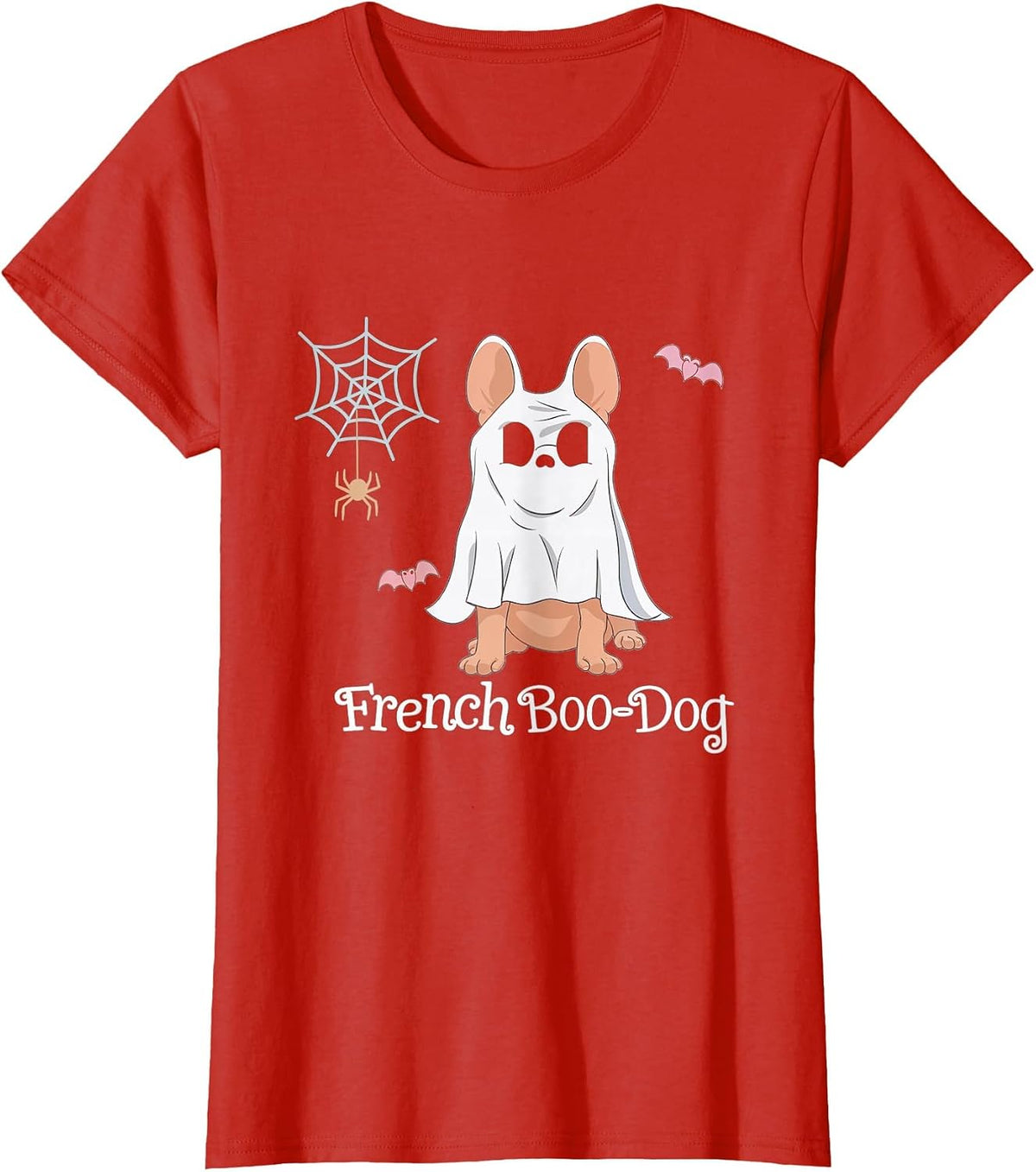 French Boo-Dog Halloween Dog Costume French Bulldog T-Shirt - Red
