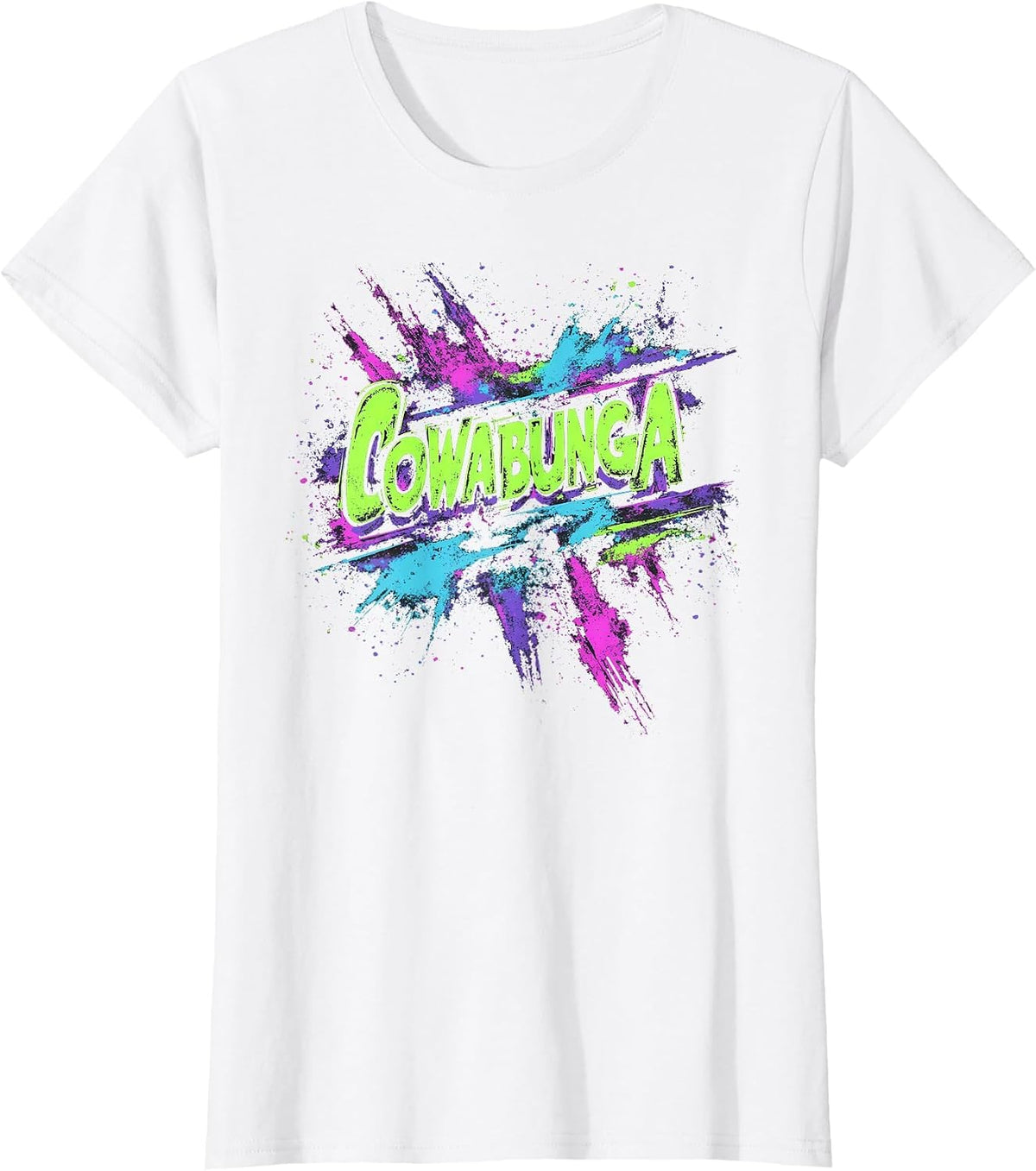 Cowabunga Retro 80s 90s Nostalgia Slang Grunge Art T-Shirt - White