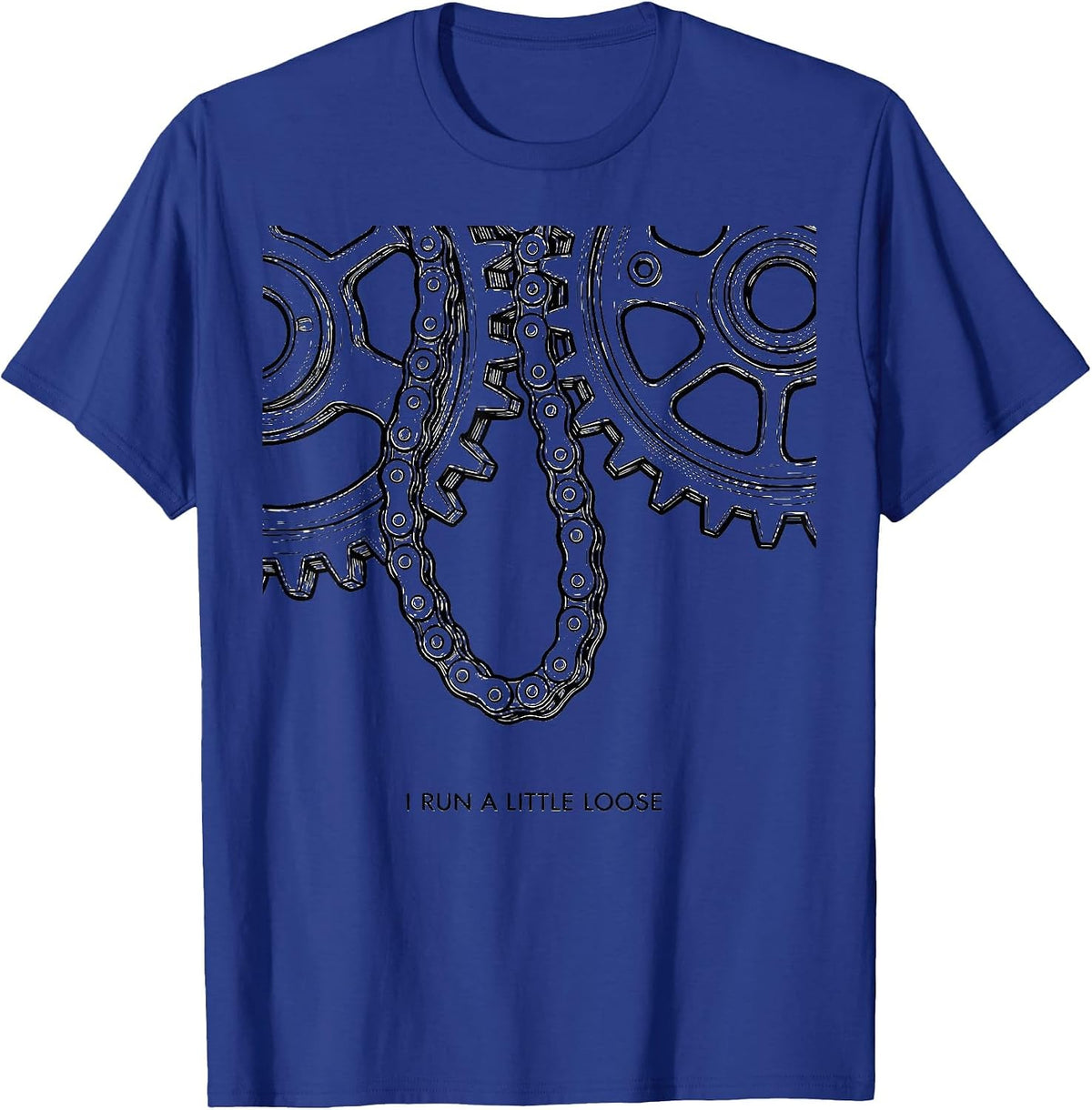 Men's I Run A Little Loose Funny Mechanic Car Engine Humor T-Shirt - Royal Blue