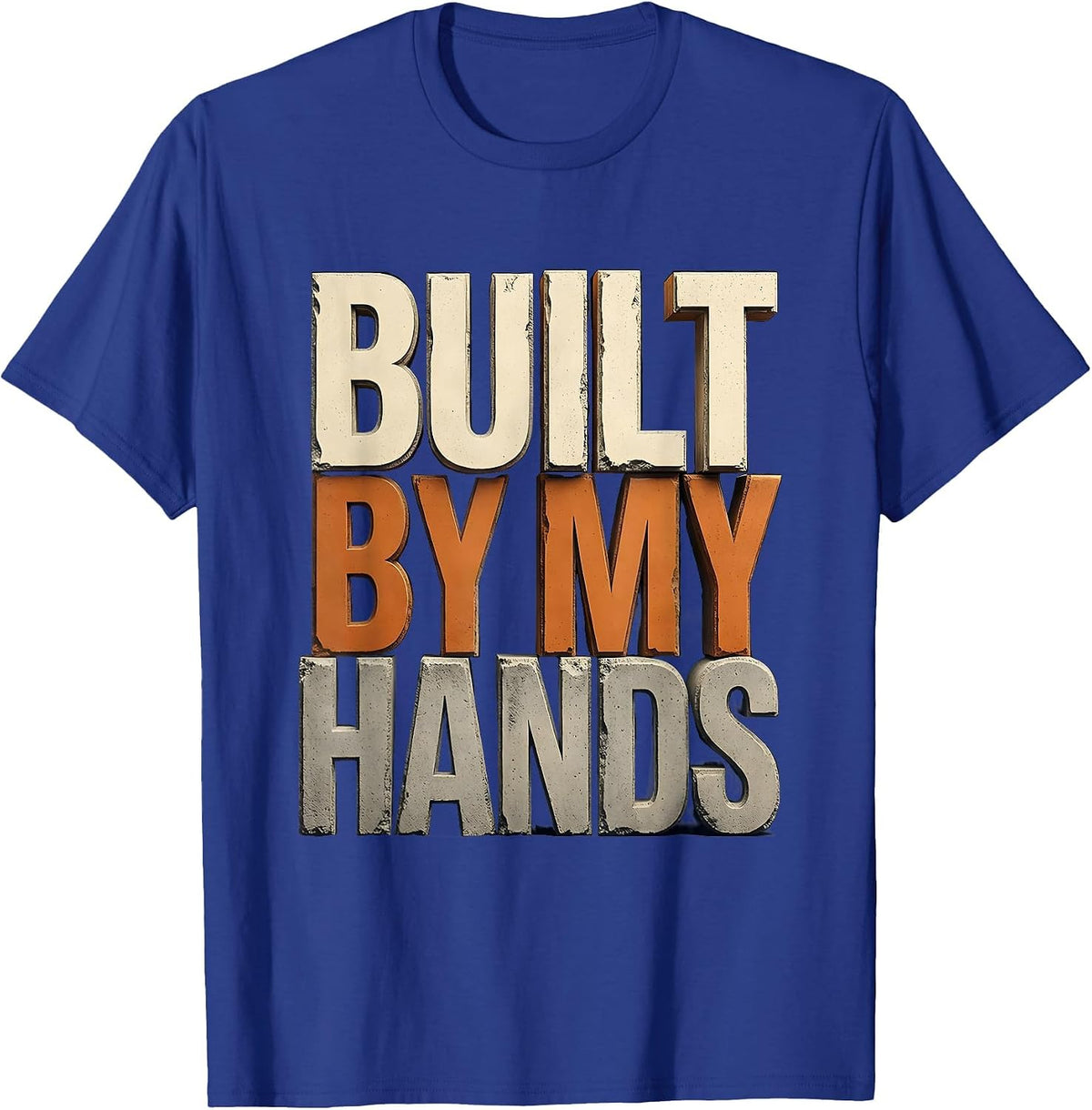 Men's Built by My Hands Craftsman Pride Design T-Shirt - Royal Blue