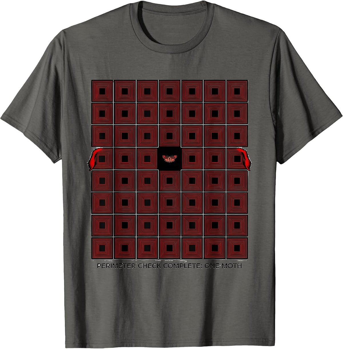 Perimeter Check Complete: One Moth Great Pyrenees Dog Owner T-Shirt - Asphalt Grey