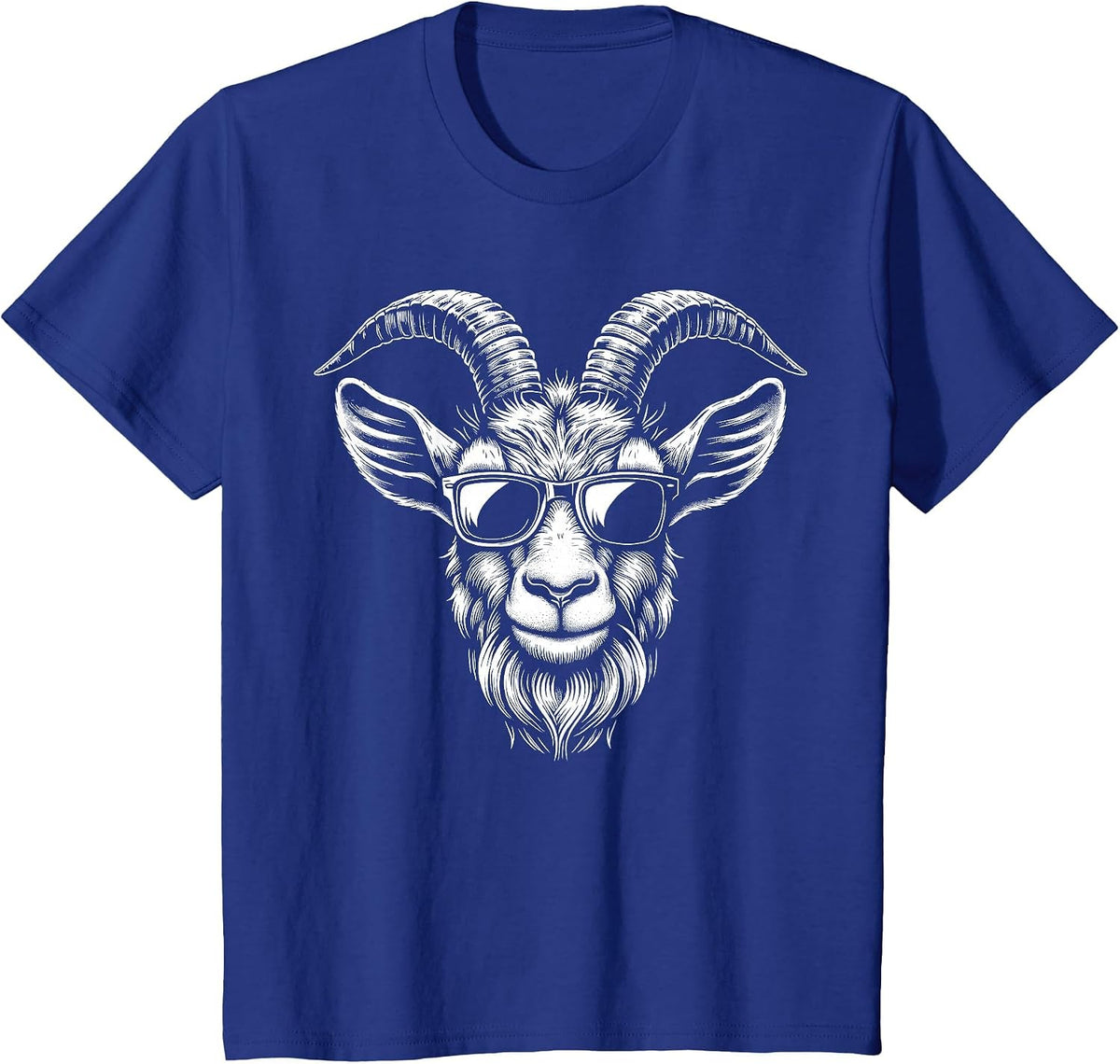 Cool Goat Sunglasses Tees Funny Animal Goat T Shirts for Men Women Kids - Royal Blue