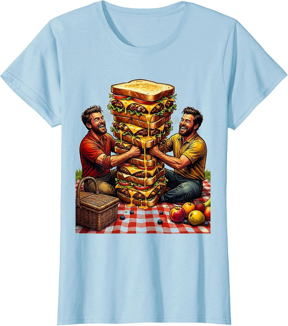Women's Son In Law Favorite Child Sandwich Picnic T-Shirt - Baby Blue