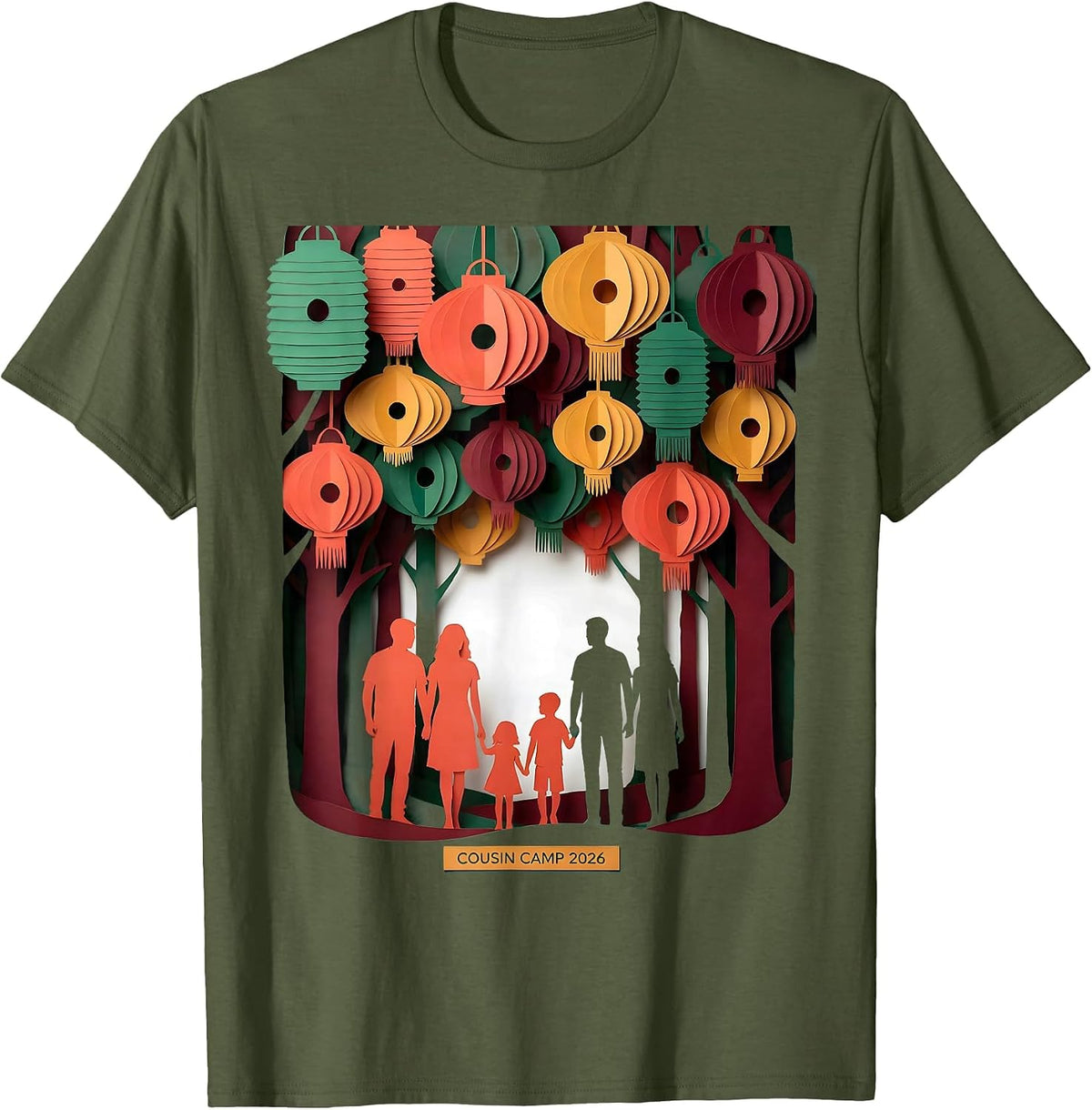 Cousin Camp 2026 Family Matching Camping Crew Vacation T-Shirt - Olive Green