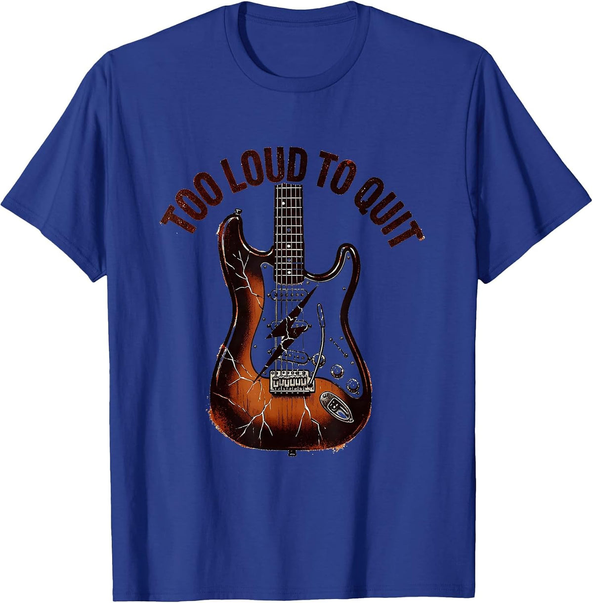 Men's Too Loud To Quit 80s Rock Band Graphic Design T-Shirt - Royal Blue