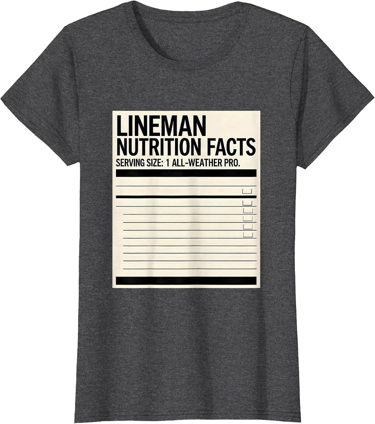 Women's Lineman Nutrition Facts T-Shirt - Dark Heather Grey