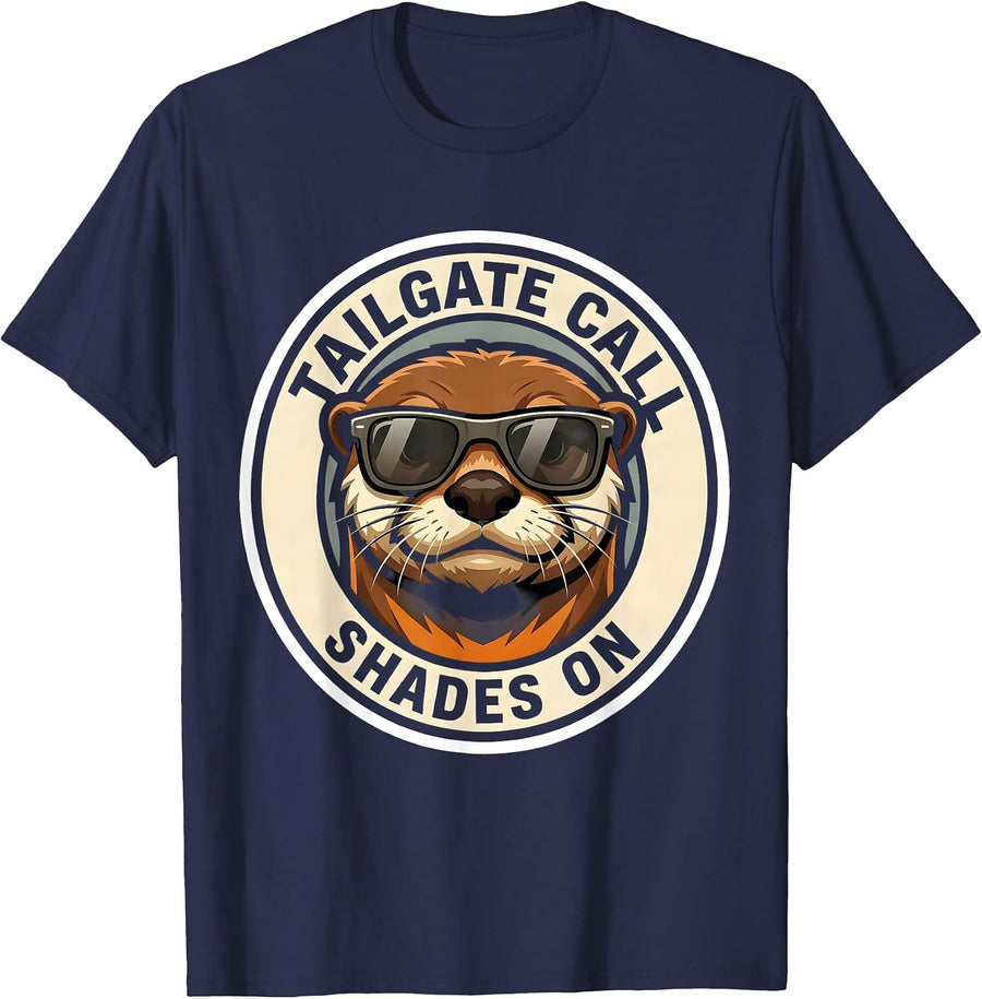 TAILGATE CALL SHADES ON Mascot Logo College Fan Gear T-Shirt - Navy Blue