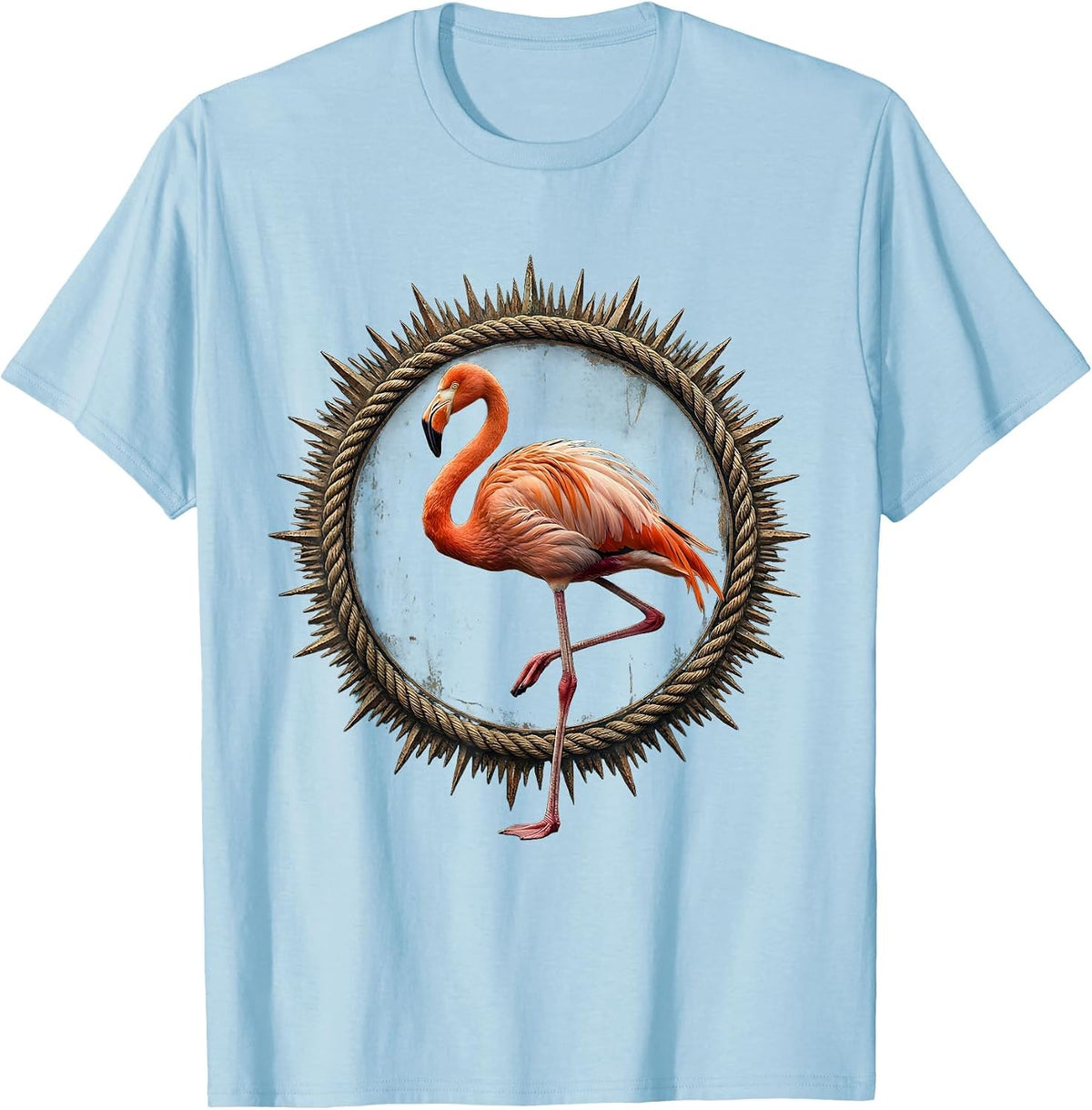 Men's I Am a Delight Flamingo One Leg Graphic T-Shirt - Baby Blue