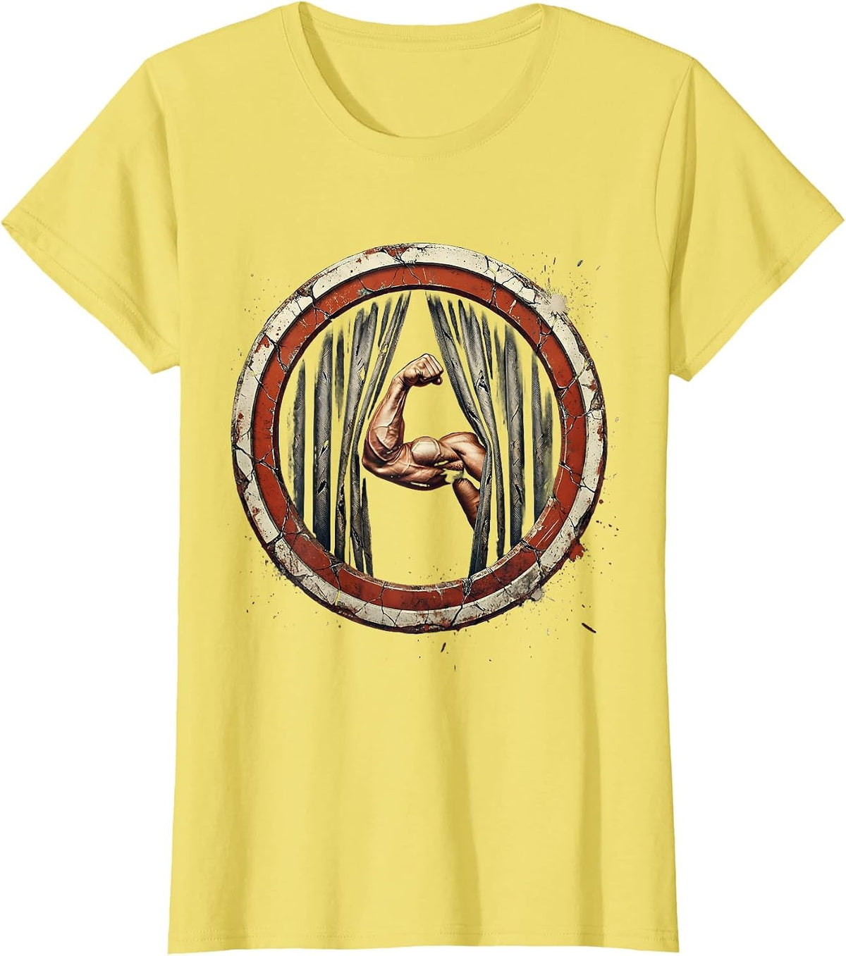 Voting Civic Pride Flexing Arm Labor Day Graphic T-Shirt - Lemon Yellow