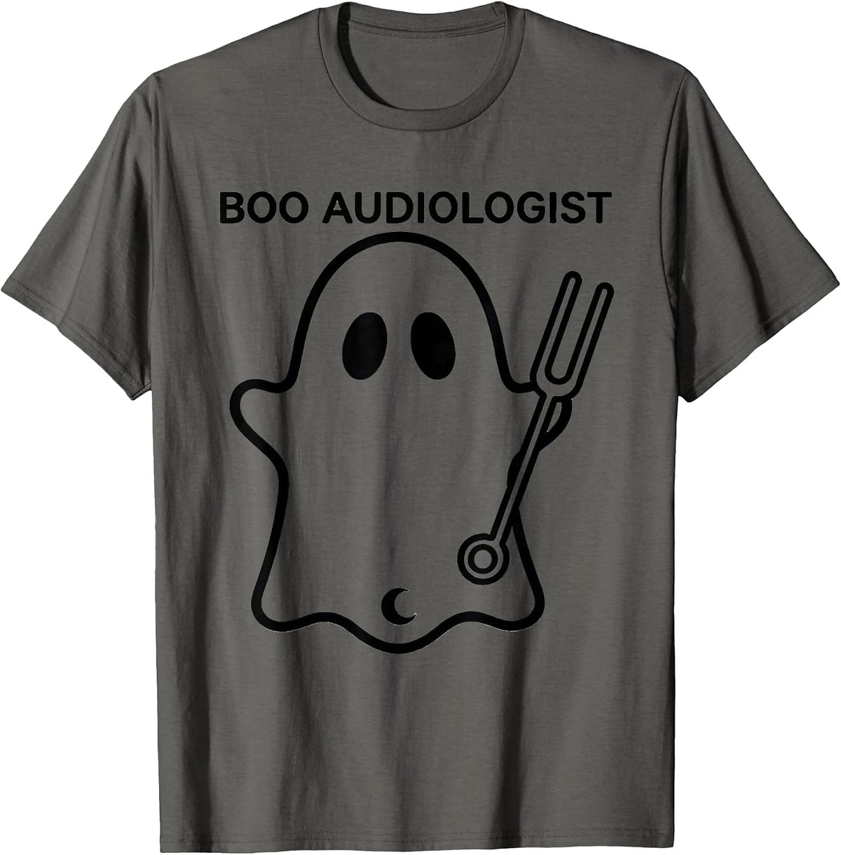 Men's Boo Audiologist Cute Ghost Halloween Audiology Humor T-Shirt - Asphalt Grey