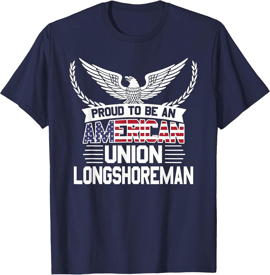 American Union Longshoreman Pride T-Shirt - Navy Blue