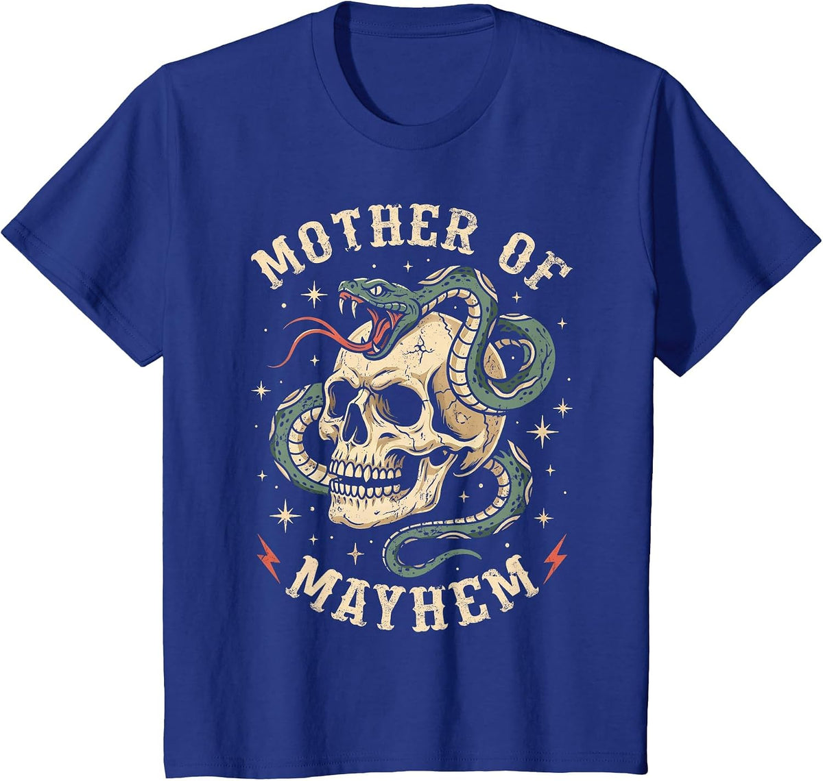 Mother of Mayhem Women Mom Funny Mothers Day Matching Family T-Shirt - Royal Blue