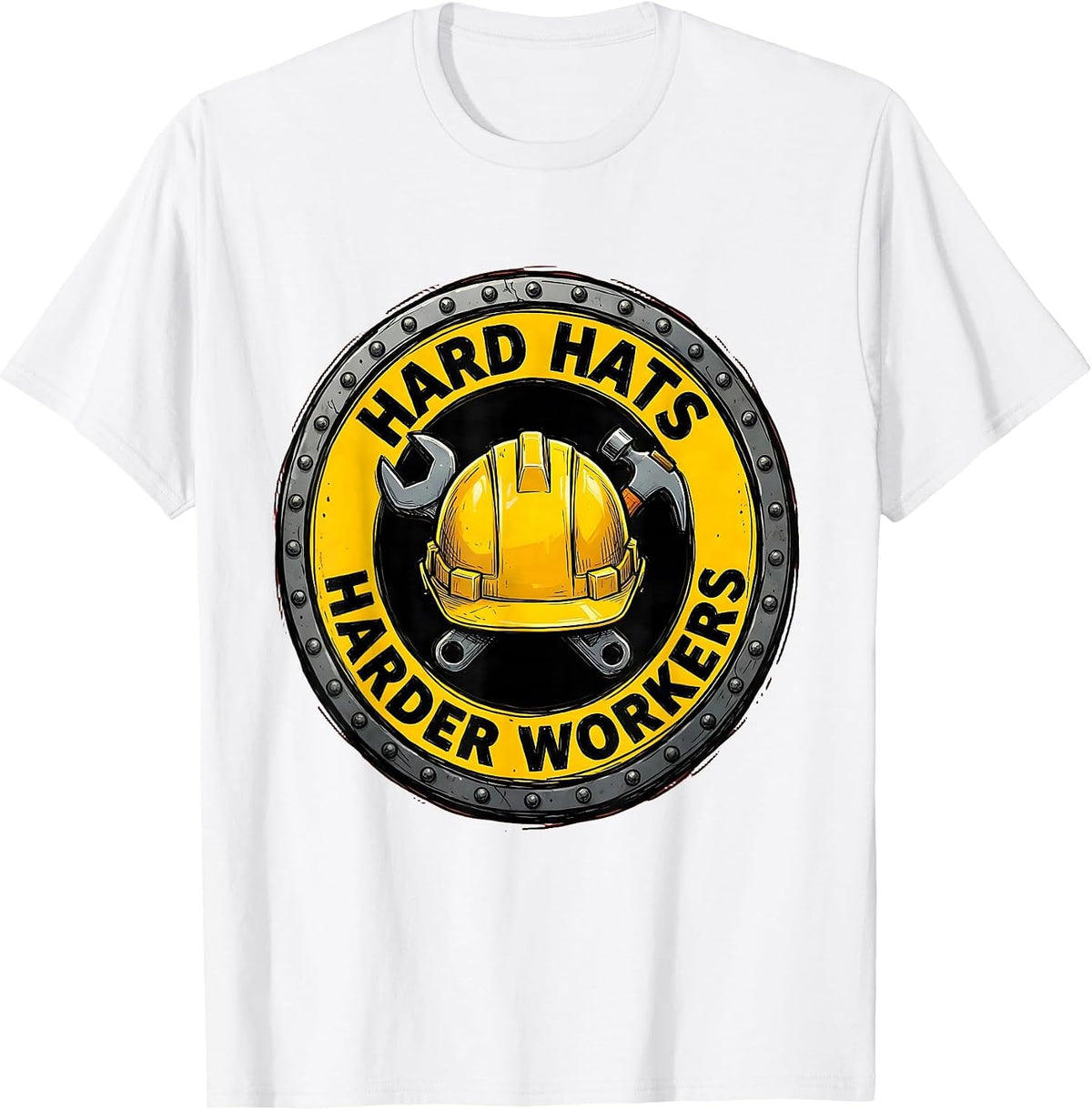 Men's Hard Hats Harder Workers Blue Collar Pride T-Shirt - White
