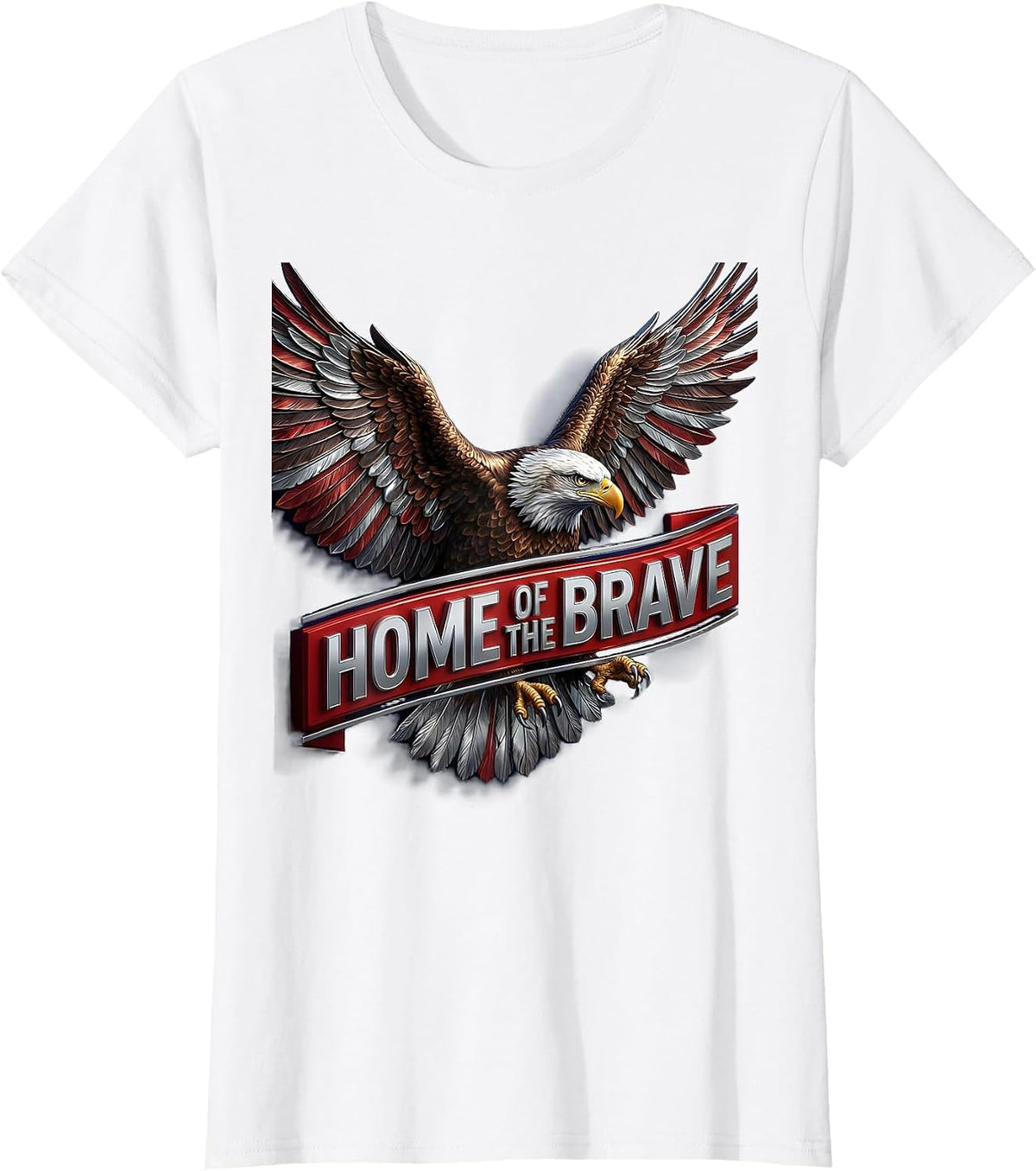 Patriot Day Kids Home of the Brave Design T-Shirt - White