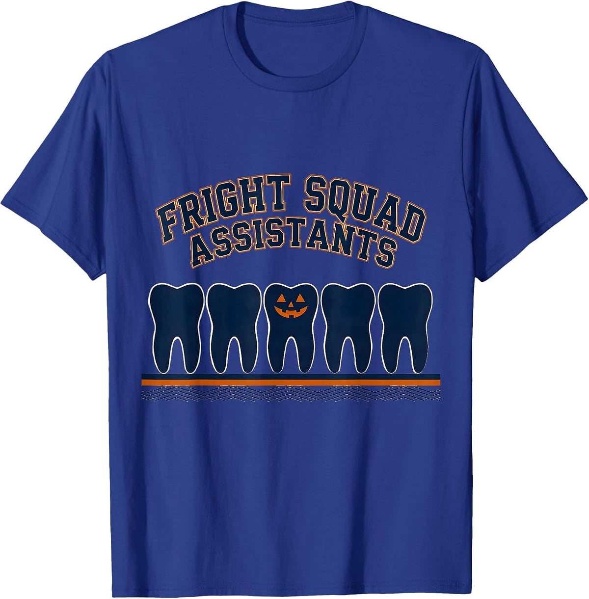 Men's Fright Squad Assistants Sports Dental Hygienist Halloween T-Shirt - Royal Blue