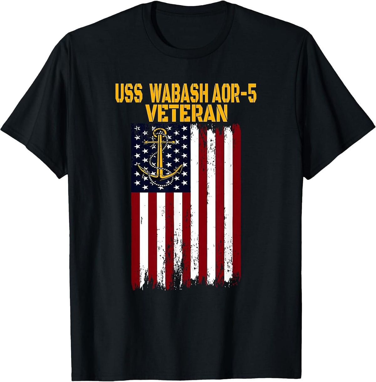 USS Wabash AOR-5 Replenishment Oiler Ship Veterans Day T-Shirt - Black