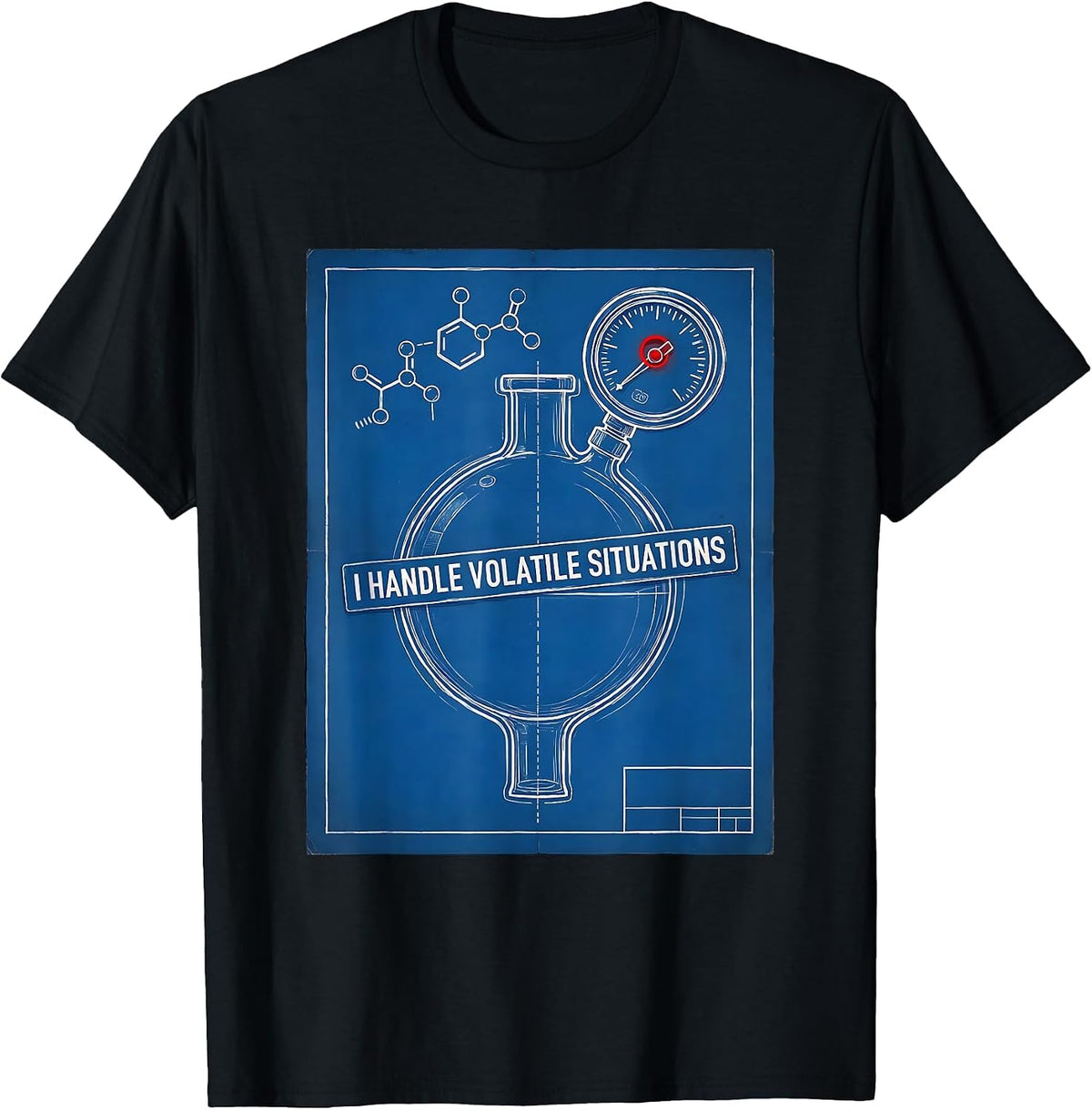 Men's I Handle Volatile Situations Funny Chemistry Nerd Humor T-Shirt - Black