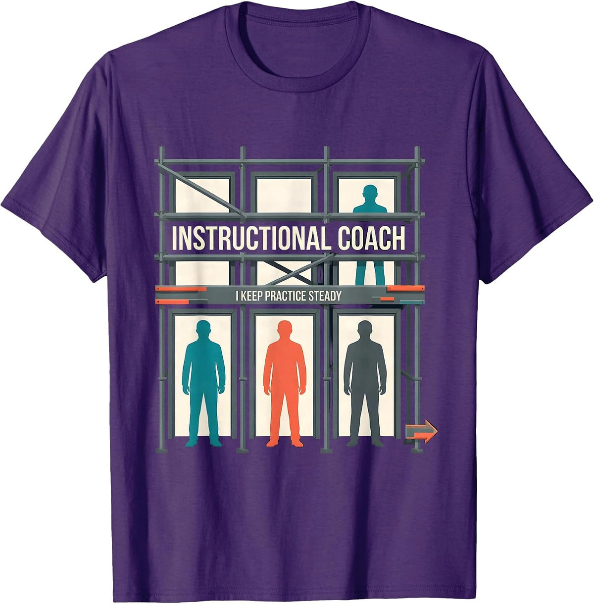Men's Instructional Coach I Keep Practice Steady Teacher T-Shirt - Purple