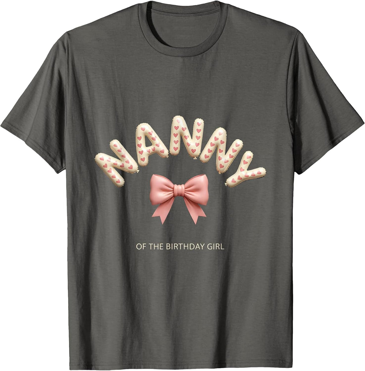 Men's Nanny Of The Birthday Girl Sweet Girly-Cute Family Matching T-Shirt - Asphalt Grey