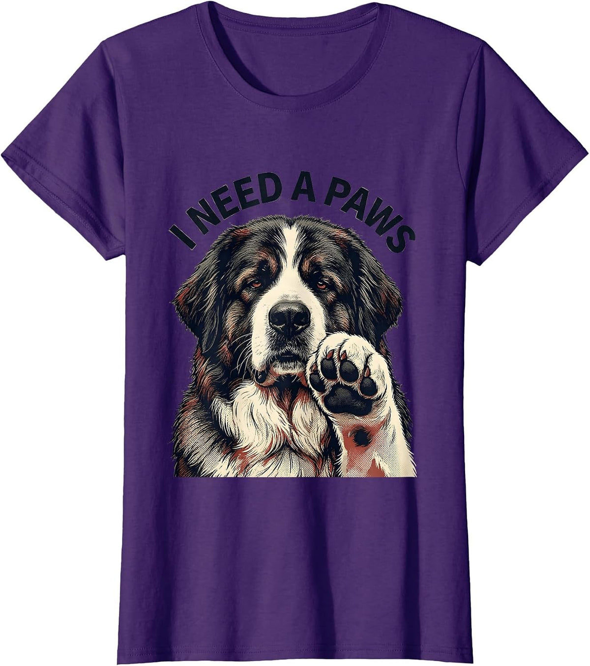 Women's I Need A Paws Funny Great Pyrenees Dog Owner Meme Humor T-Shirt - Purple